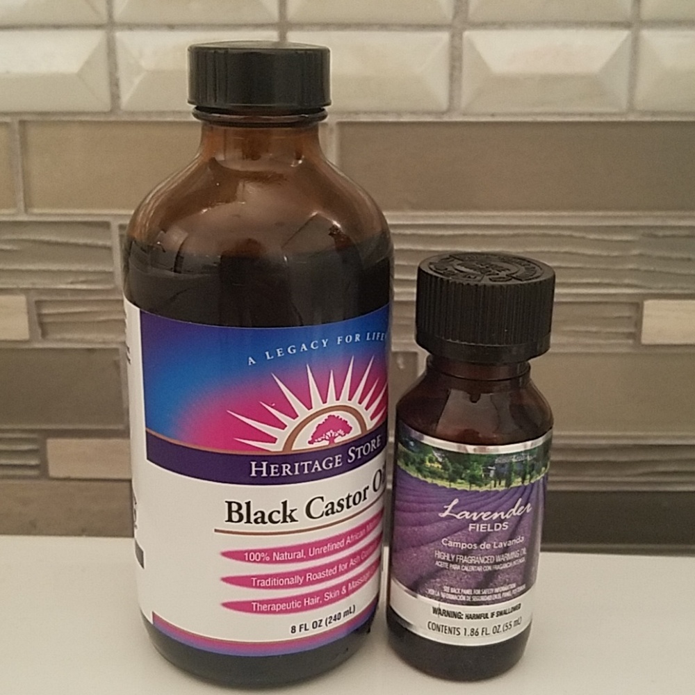 Black castor oil and lavender scent oil